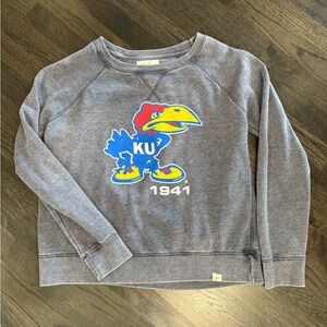 University of Kansas / KU loose fitting  sweatshirt. Blue. Size small.